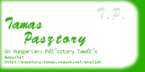 tamas pasztory business card